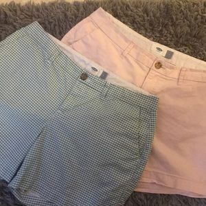 2 Pairs of Old Navy Chino Shorts Pink/Green Size 4